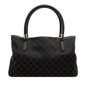 Gucci Tote Bag GG Pattern Canvas Pigskin Brown